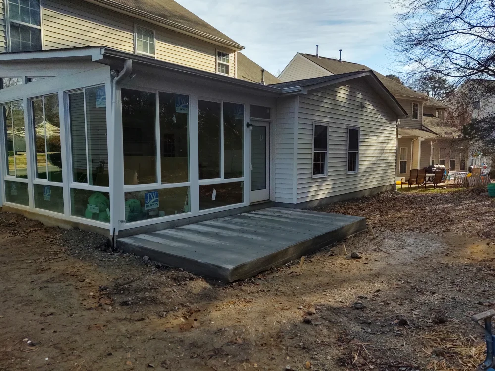 Sunroom with patio
