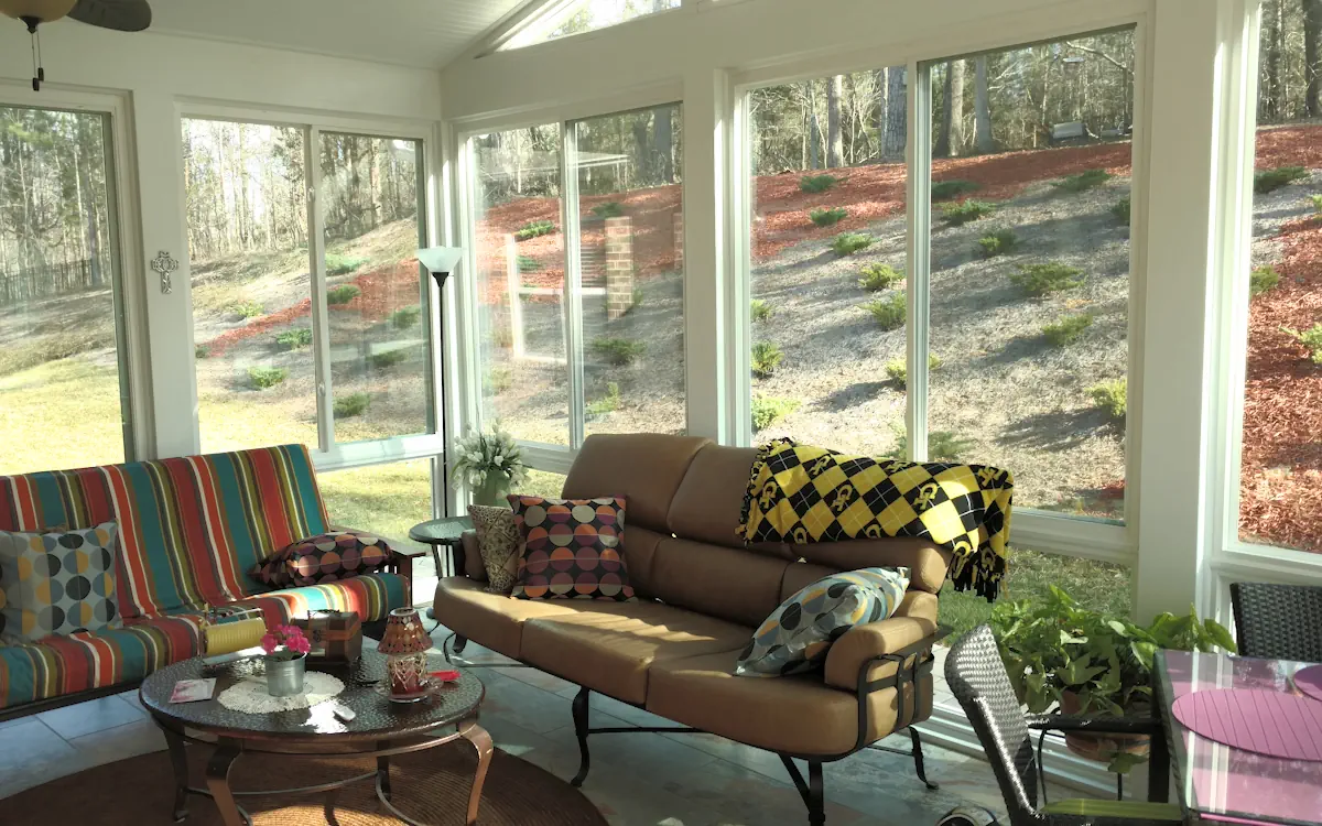 Finished Sunroom, backyard